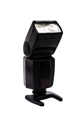 Photo flash on a stand isolated on a white background.