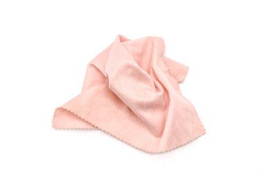 Microfiber cloth for wiping glasses on a white background