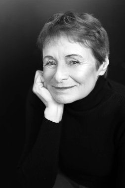 portrait of beautiful woman in her 70+ age mature grandmother happy