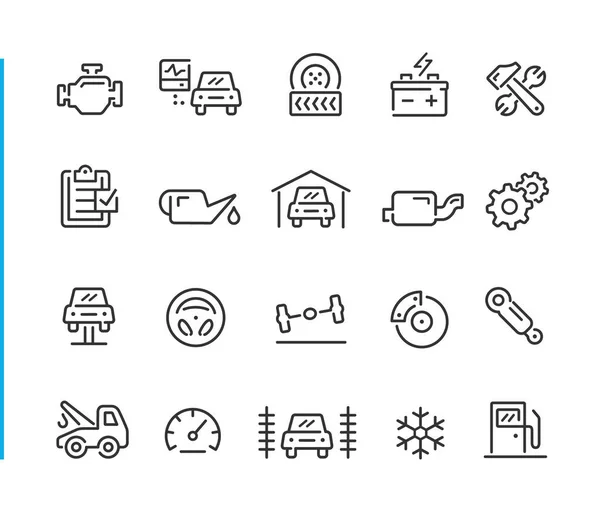 Car Service Icons Blue Line Series Vector Line Icons Your Vettoriali Stock Royalty Free