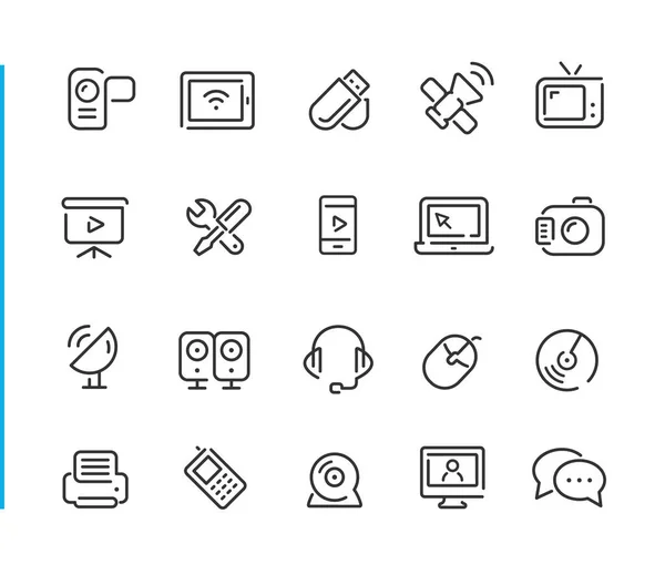 Communication Devices Tools Blue Line Series Vector Line Icons Your Illustrazioni Stock Royalty Free