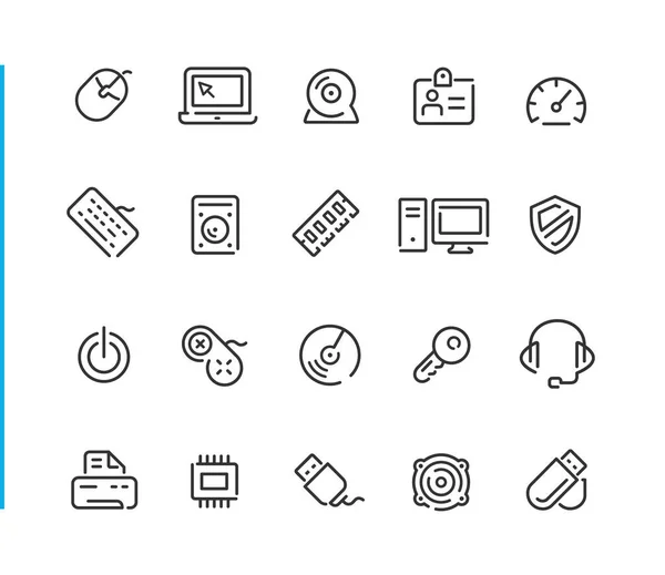 Computer Devices Icons Blue Line Series Vector Line Icons Your Vetores De Stock Royalty-Free