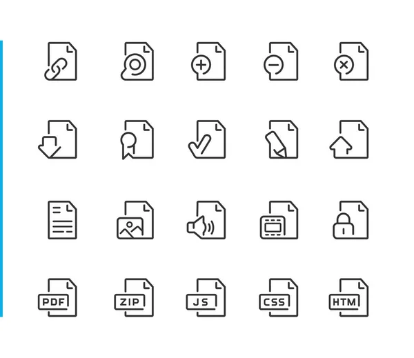 Documents Icons Set Blue Line Series Vector Line Icons Your Grafiche Vettoriali