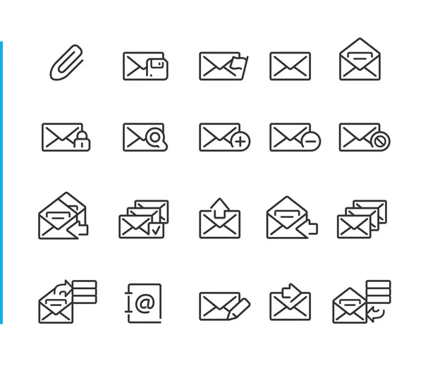 Иконки Электронной Почты Blue Line Series Иконки Векторных Линий Цифровых Лицензионные Стоковые Векторы