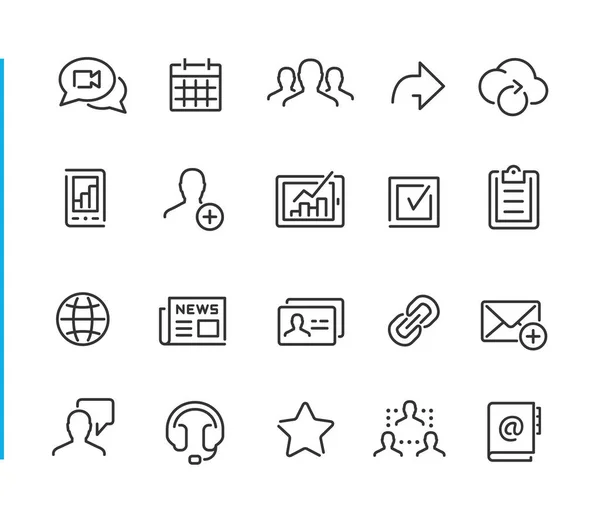 Business Network Icons Blue Line Series Vector Line Icons Your Grafiche Vettoriali