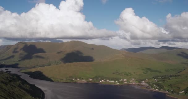 Amazing Vídeo Aéreo Voar Acima Killary Harbour Único Fiorde Irlanda — Vídeo de Stock