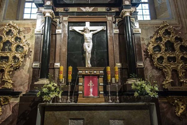 stock image Holy Cross, Poland, October 16, 2022: Former Benedictine monastery and now the Missionary Oblates of Mary at the Holy Cross, Lysa Gora. Interior of the chapel of the Holy Cross, Poland