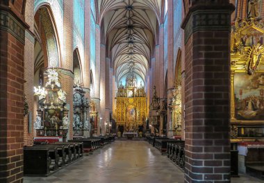 Pelplin, Polonya, 1 Eylül 2016: Pelplin, Polonya 'daki Katedralin Tarihi İçi