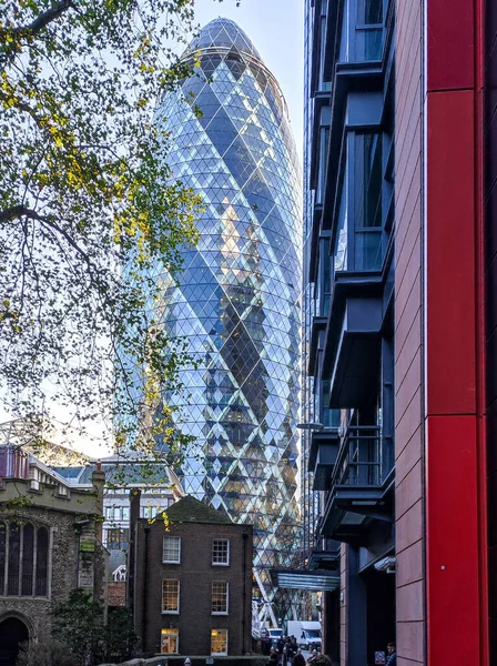London England Novembro 2022 Mary Conhecido Como Swiss Building Informalmente — Fotografia de Stock