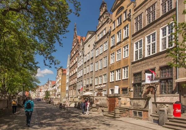 Gdansk Polonya Mayıs 2022 Gdansk Tarihi Apartman Evleri Dar Sokakları — Stok fotoğraf