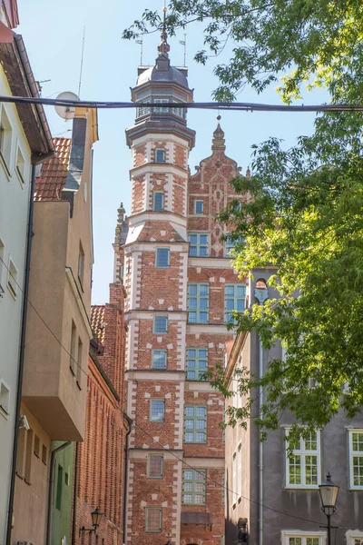 Gdańsk Polska Maja 2022 Stare Miasto Gdańsku Zabytkowymi Kamienicami Wąskimi — Zdjęcie stockowe