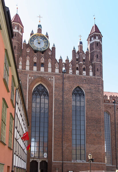 St. Mary's Church (Polish: Bazylika Mariacka) in Gdansk, Poland, Old Town city landmark