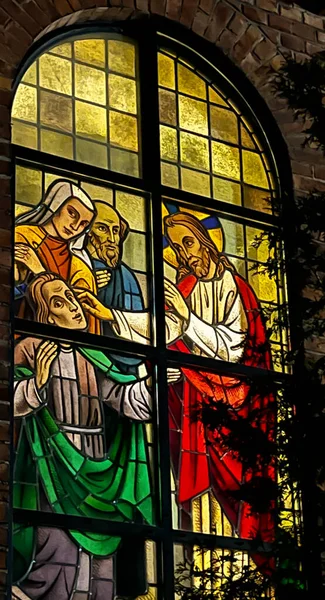 Kalety Miotek Poland January 2023 Stained Glass Windows Church Francis — Stockfoto