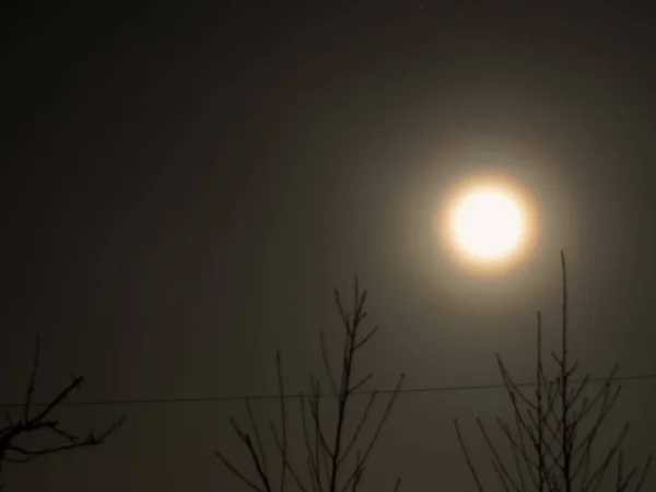 Lunar corona ,Halo (optical phenomenon) - halo around the Moon.