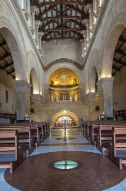 Tabor Dağı. İsrail. 27 Ocak 2020: İsrail Tabor Dağı 'ndaki Şekil Değiştirme Kilisesi