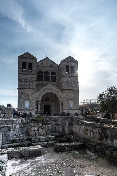 Budynek Kościoła Przemienienia Pańskiego Góra Tabor Dolna Galilea Izrael — Zdjęcie stockowe