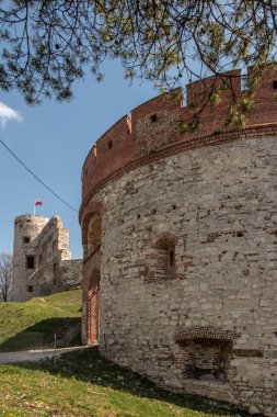 Polonya 'nın Krakow kenti yakınlarındaki Rudno köyünde Tenczyn Şatosu (kale harabeleri, duvar parçaları).