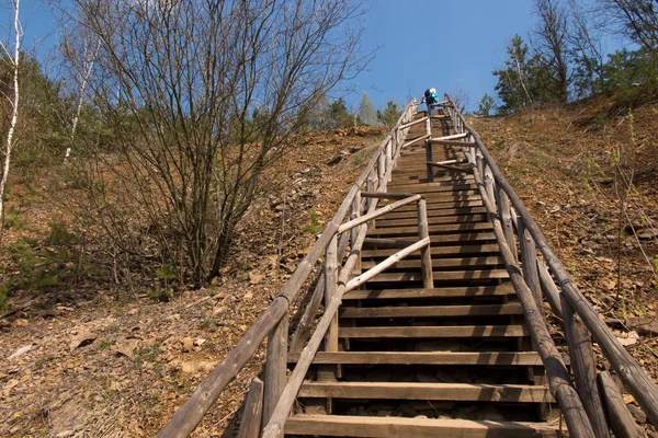 Escalier Bois Dans Parc Grodek Construit Sur Site Une Ancienne — Photo