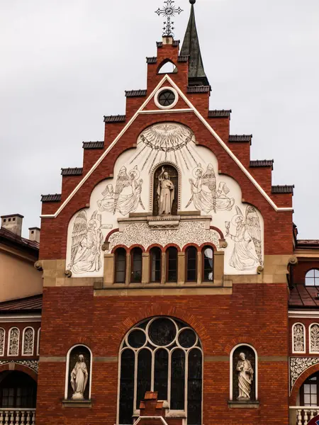Vieille Ville Cracovie Pologne Façade Une Des Nombreuses Églises — Photo