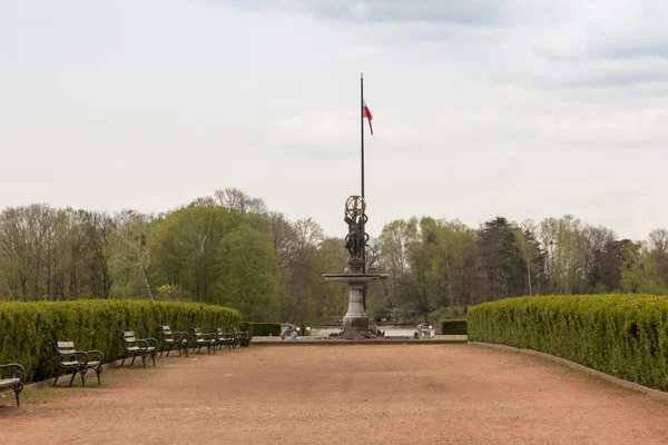 Зіткнення Польським Прапором Парку Сверкланеці Польща — стокове фото