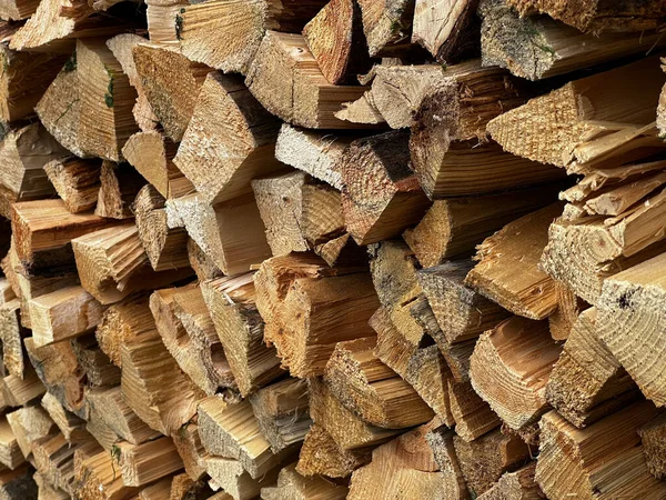Stump Background Stacked Firewood — Stock Photo, Image