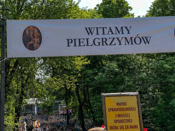 Piekary Slaskie Poland May 2023 Pilgrimage Men Young Men Mary — Stock Photo, Image