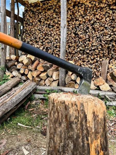 Dřevo Kusech Jako Alternativní Palivo Pro Krb Kamna — Stock fotografie