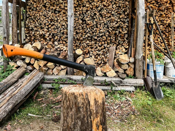 Wood Pieces Alternative Fuel Fireplace Stove — Stock Photo, Image