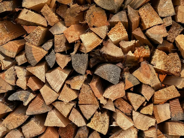 Drewno Kawałkach Jako Paliwo Alternatywne Dla Kominka Pieca — Zdjęcie stockowe
