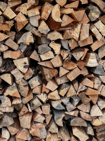 Drewno Kawałkach Jako Paliwo Alternatywne Dla Kominka Pieca — Zdjęcie stockowe