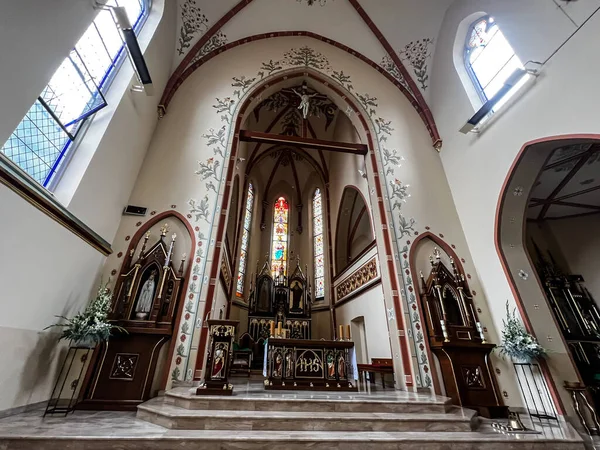 Tarnowskie Gory Strzybnica Polônia Julho 2023 Igreja Paroquial Sagrado Coração — Fotografia de Stock
