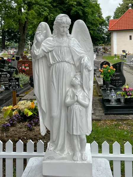 Zbroslawice Poland July 2023 Monument Lost Child Cemetery Church Assumption — Stock Photo, Image