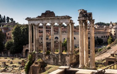 Roma, İtalya. Roma Forumu - dünyanın en ünlü yerlerinden.
