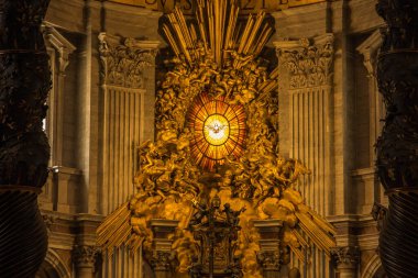 Roma, İtalya, Vatikan, 24 Eylül 202: Roma, İtalya 'daki St. Peter Bazilikası, dünyanın ana Katolik Kilisesi.