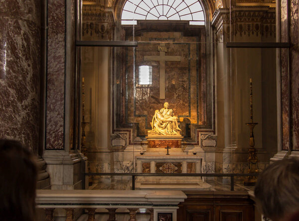 Vatican City, Vatican - September 24, 2023: Pieta sculpture at Saint Peter's Basilica in Vatican.