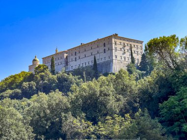 İtalya, Monte Cassino 'dan Benedictine Manastırı.