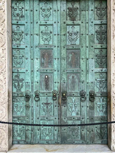 Medieval bronze doors of Cathedral of St. Andrew in Amalfi, Italy.