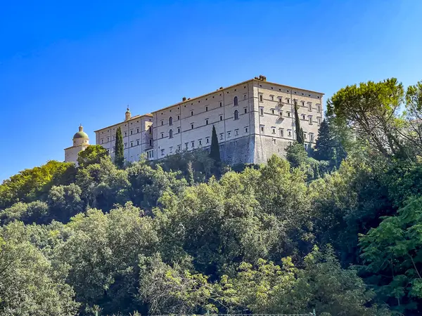 Monte Cassino Bencés Apátsága Olaszországban Jogdíjmentes Stock Fotók