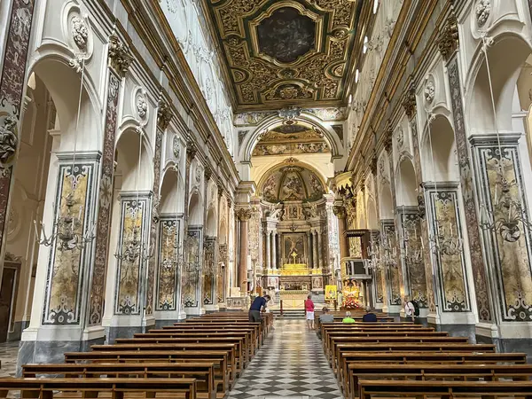 Amalfi Ιταλία Σεπτεμβρίου 2023 Καθεδρικός Ναός Του Αγίου Ανδρέα Στο Εικόνα Αρχείου