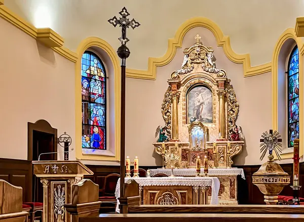 stock image Kalety, Poland, March 7, 2024: Church of St. Francis of Assisi in Kalety Miotek. Eucharistic Adoration.