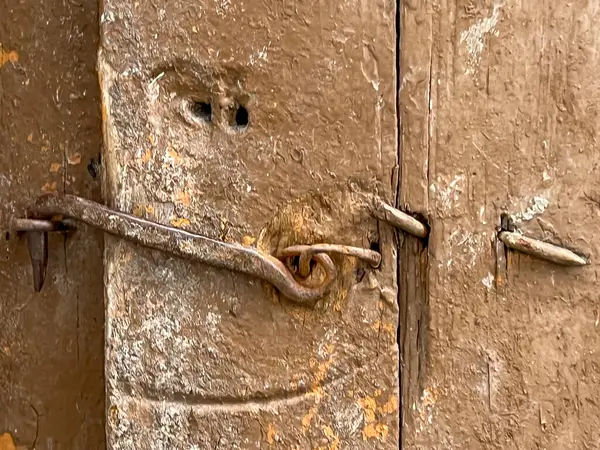 stock image Old door locks in utility rooms scheduled for demolition.