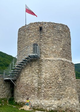 Rytro, Poland, August 4, 2024: Castle ruins in Rytro, in Beskid Sadecki, Poland. clipart