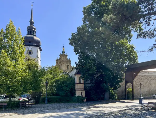 stock image Church of the Holy Trinity and Saint Clara in Stary Sacz, Poland. 