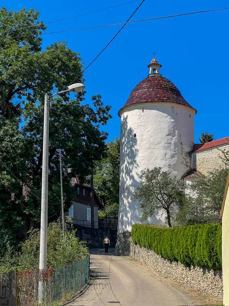 Stock image Fence and buildings, Poor Clares Monastery, 13th century, Stary Sacz, Poland.