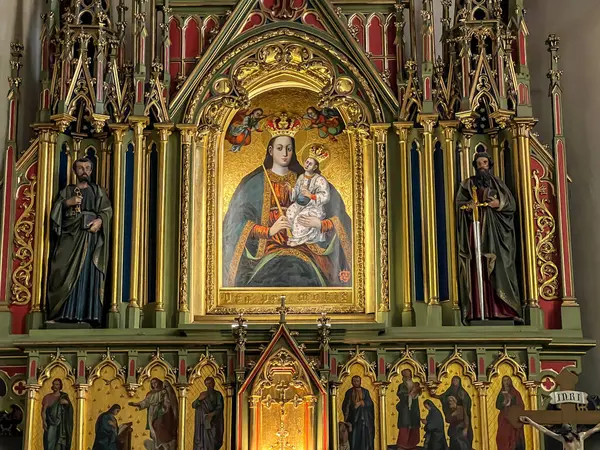 stock image Nowy Sacz, Poland, August 7, 2024: The miraculous painting of Our Lady of Consolation in the Church of the Holy Spirit in Nowy Sacz.