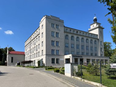 Mikolow, Poland, July 30, 2024: Salvatorian Congregation buildings and the Church of the Blessed Virgin Mary, Mother of the Savior in Mikolow, Poland. clipart