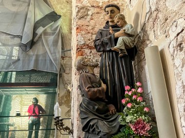 Lubliniec, Poland, August 15, 2024: Interior of the church of St. Michael in Lubliniec in Poland during renovation. clipart