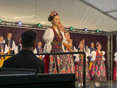 Koszecin, Poland, August 17, 2024: Performance of the Slask Song and Dance Ensemble during the 