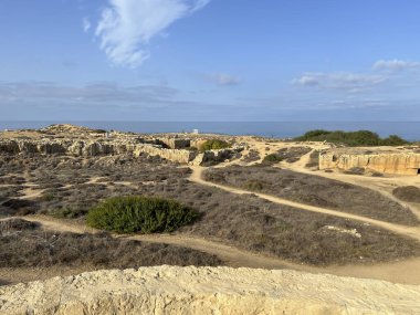 Kıbrıs Rum Kesimi 'nin Akdeniz Üzerindeki Antik Paphos Arkeolojik Alanı.