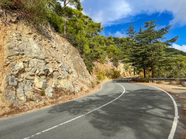 Mountain panorama, area of Kykkos Monastery in the Troodos Mountains in Cyprus clipart